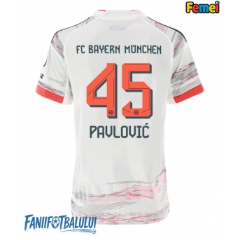 Bayern Munich Aleksandar Pavlovic #45 Tricou Fotbal Replică 2025-26 Femei Deplasare